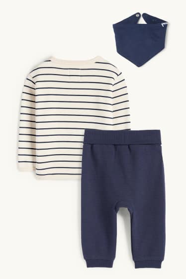 Bébés garçons - Oursons - tenue pour bébé - doublé en peluche - 3 pièces - bleu  / beige