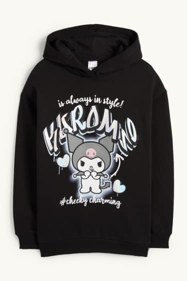 Kinderen: meisjes - Kuromi - hoodie - zwart