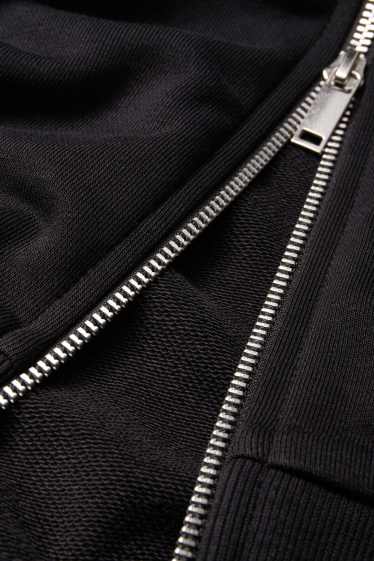 Uomo - Felpa con zip e cappuccio - nero