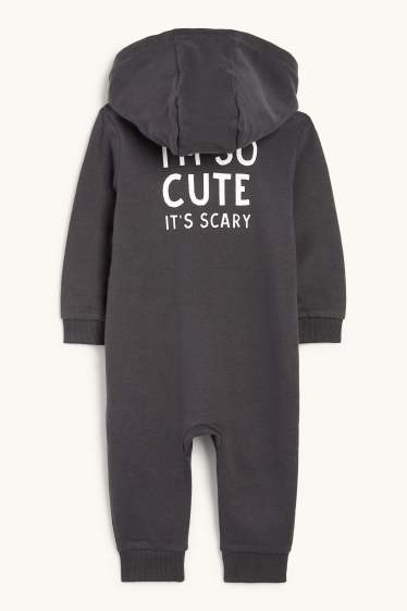 Baby: jongens - Skelet - babypak voor Halloween - donkergrijs