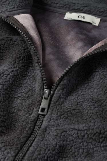 Kinder Buben - Teddy-Jacke - dunkelgrau