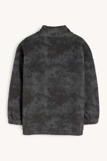 Kinder Buben - Teddy-Jacke - dunkelgrau