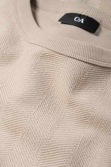 Bărbați - Bluză de molton - structurată - bej