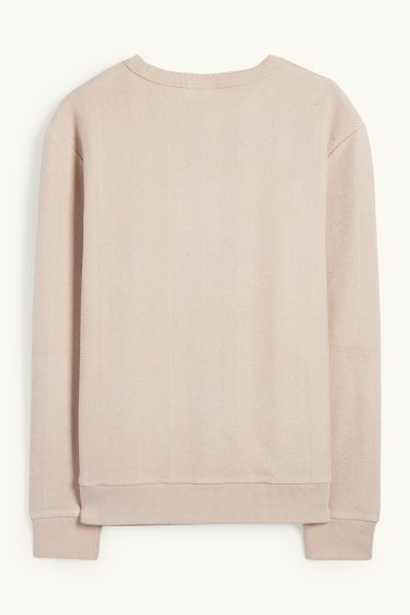 Bărbați - Bluză de molton - structurată - bej