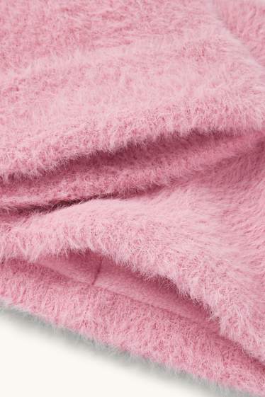 Copii - Fete - Set - căciulă și fular circular - 2 piese - roz