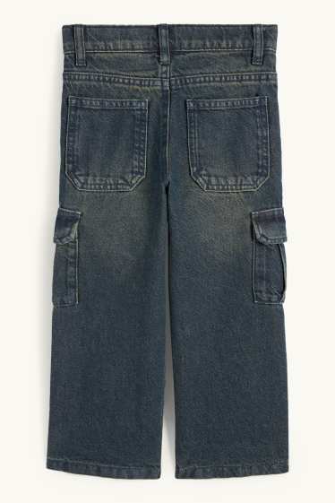 Kinder Buben - Cargo Jeans - Thermojeans - jeansblaugrau