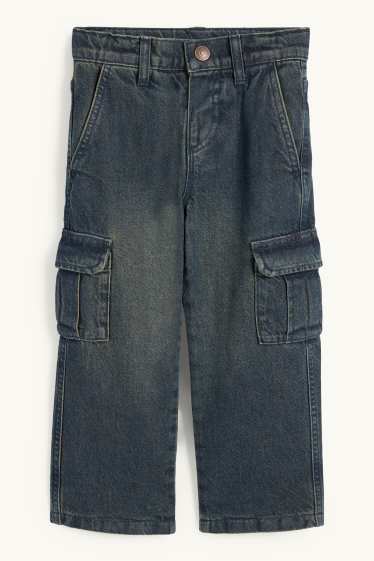 Kinder Buben - Cargo Jeans - Thermojeans - jeansblaugrau