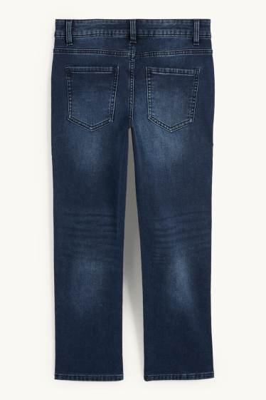 Children Boys - Straight jeans - thermal jeans - jog denim - extra-wide waistband - denim-dark blue
