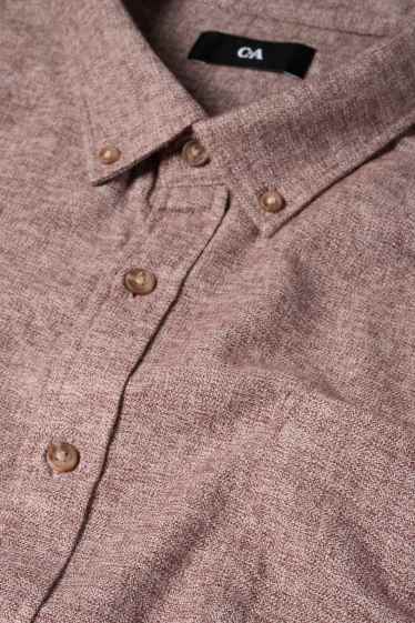 Hommes - Chemise - regular fit - col button-down - rouge foncé