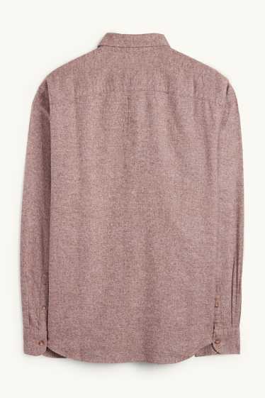 Hommes - Chemise - regular fit - col button-down - rouge foncé