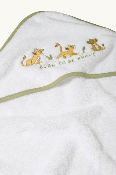 Unisexe - Le Roi Lion - serviette à capuche pour bébé - blanc crème