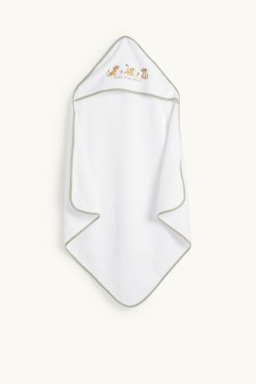 Unisexe - Le Roi Lion - serviette à capuche pour bébé - blanc crème