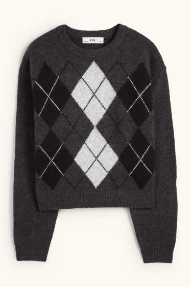 Nena - Jersei - de quadres - negre/blanc