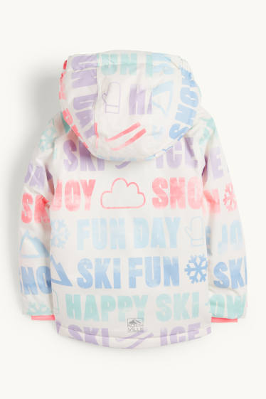 Copii - Fete - Geacă de schi cu glugă - impermeabilă - cu model - alb