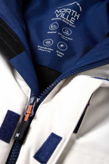 Kinder Jungen - Skianzug mit Kapuze - wasserdicht - dunkelblau