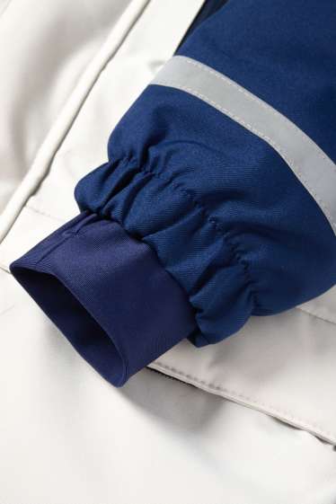 Kinder Jungen - Skianzug mit Kapuze - wasserdicht - dunkelblau