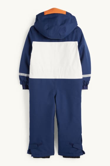 Kinder Jungen - Skianzug mit Kapuze - wasserdicht - dunkelblau