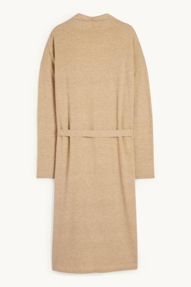 Women - Long cardigan - beige