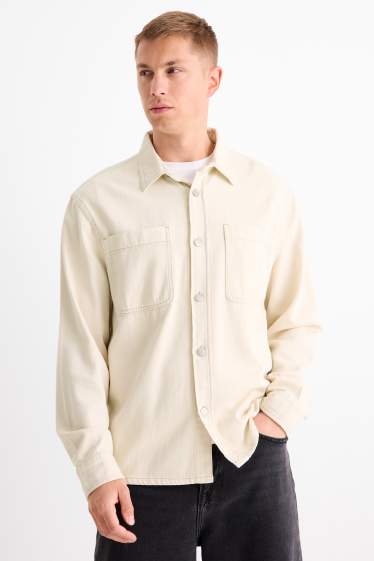 Herren - Jeanshemd - Relaxed Fit - Kent - cremeweiß