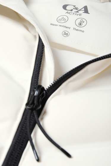 Women - Technical thermal jacket with hood - water-repellent - cremewhite