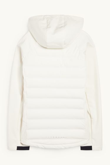 Women - Technical thermal jacket with hood - water-repellent - cremewhite