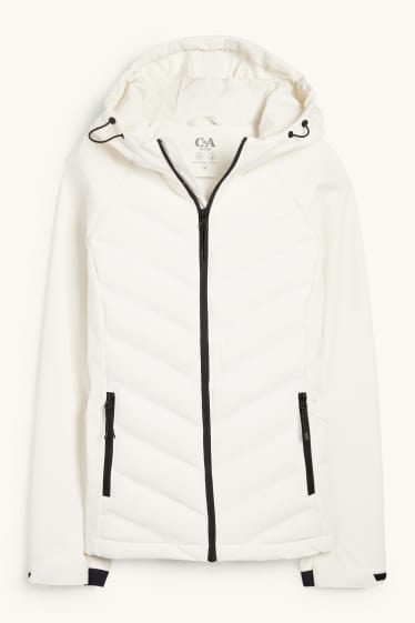 Women - Technical thermal jacket with hood - water-repellent - cremewhite