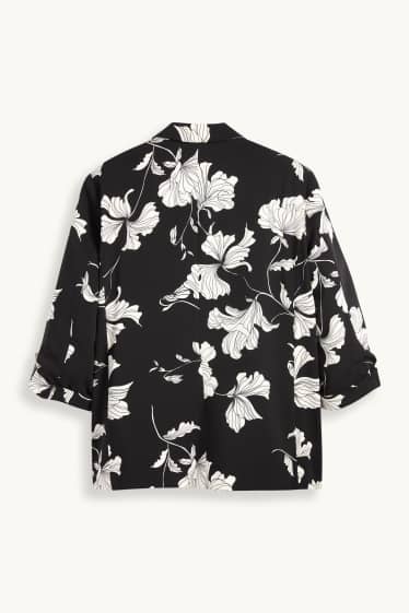 Dona - Longblazer - relaxed fit - de flors - negre/blanc