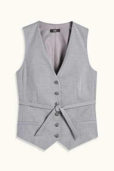 Femei - Vestă office - regular fit - dungi fine - gri