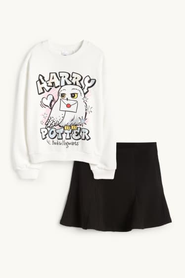 Kinder Mädchen - Harry Potter - Set - Sweatshirt und Rock - 2 teilig - schwarz / weiss