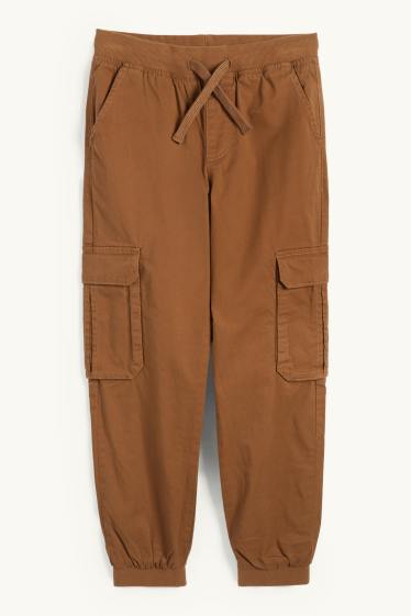 Enfants garçons - Pantalon cargo chaud - marron