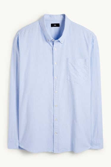 Men - Shirt - regular fit - button-down collar - light blue