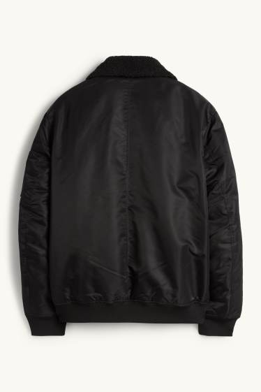 Hommes - Blouson aviateur - doublé - noir
