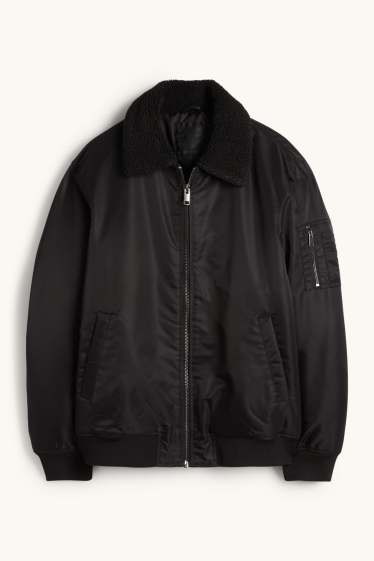 Hommes - Blouson aviateur - doublé - noir