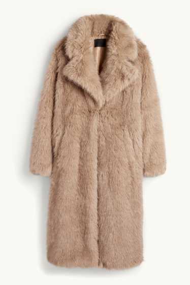 Dames - Jas van imitatiebont - lichtbruin