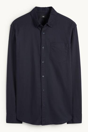 Home - Camisa - regular fit - button-down - blau fosc