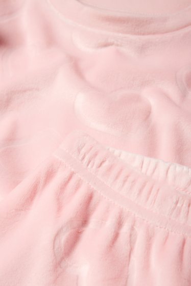 Enfants filles - Cœurs - pyjama d’hiver - 2 pièces - rose