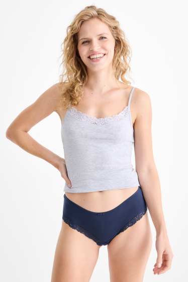 Dames - Set van 3 - hipster - donkerblauw