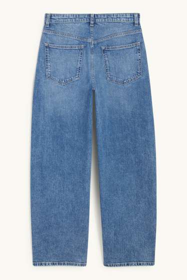 Damen - Balloon Jeans - Mid Waist - jeansblau
