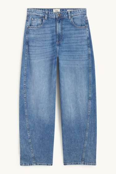 Damen - Balloon Jeans - Mid Waist - jeansblau
