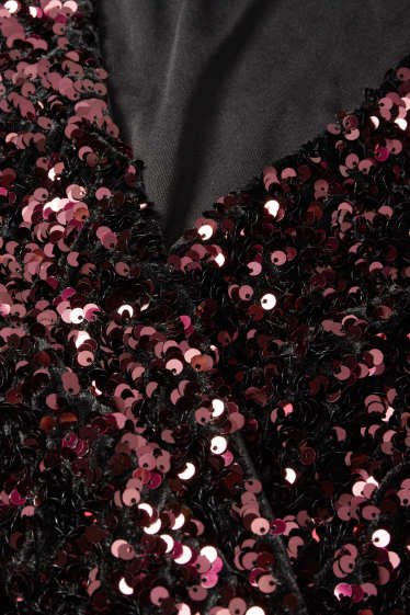 Dámské - Pajetkové bodycon šaty - bordeaux