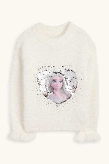 Children Girls - Frozen - jumper - cremewhite