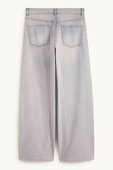 Femmes - Wide leg jean - low waist - rose