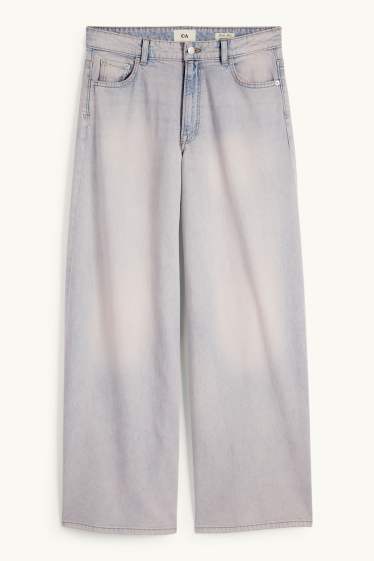 Femmes - Wide leg jean - low waist - rose