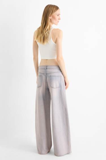 Femmes - Wide leg jean - low waist - rose