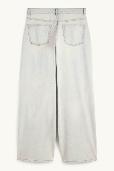 Femmes - Wide leg jean - low waist - jean bleu clair