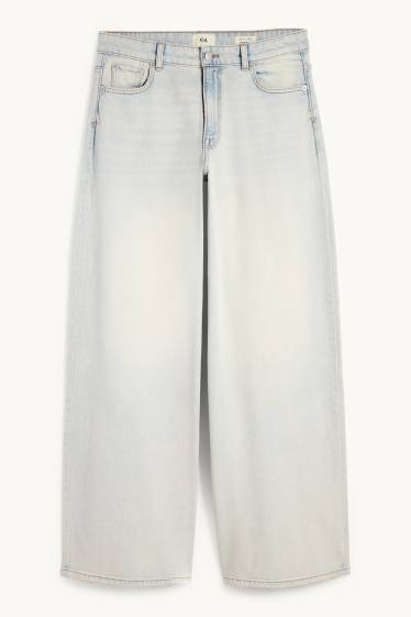 Femmes - Wide leg jean - low waist - jean bleu clair