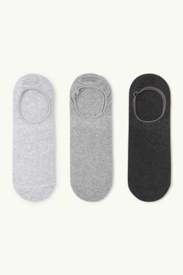 Bărbați - Multipack 3 perechi - șosete tip tălpici - gri / negru