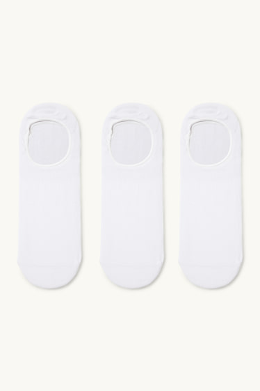 Bărbați - Multipack 3 perechi - șosete tip tălpici - alb