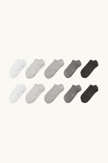 Hommes - Lot de 10 paires - socquettes de sport - gris chiné