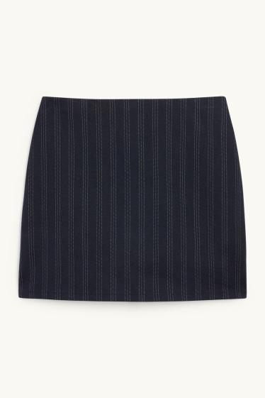 Dames - Skort - krijtstrepen - donkerblauw